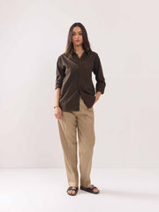 Dark Brown Poplin Shirt